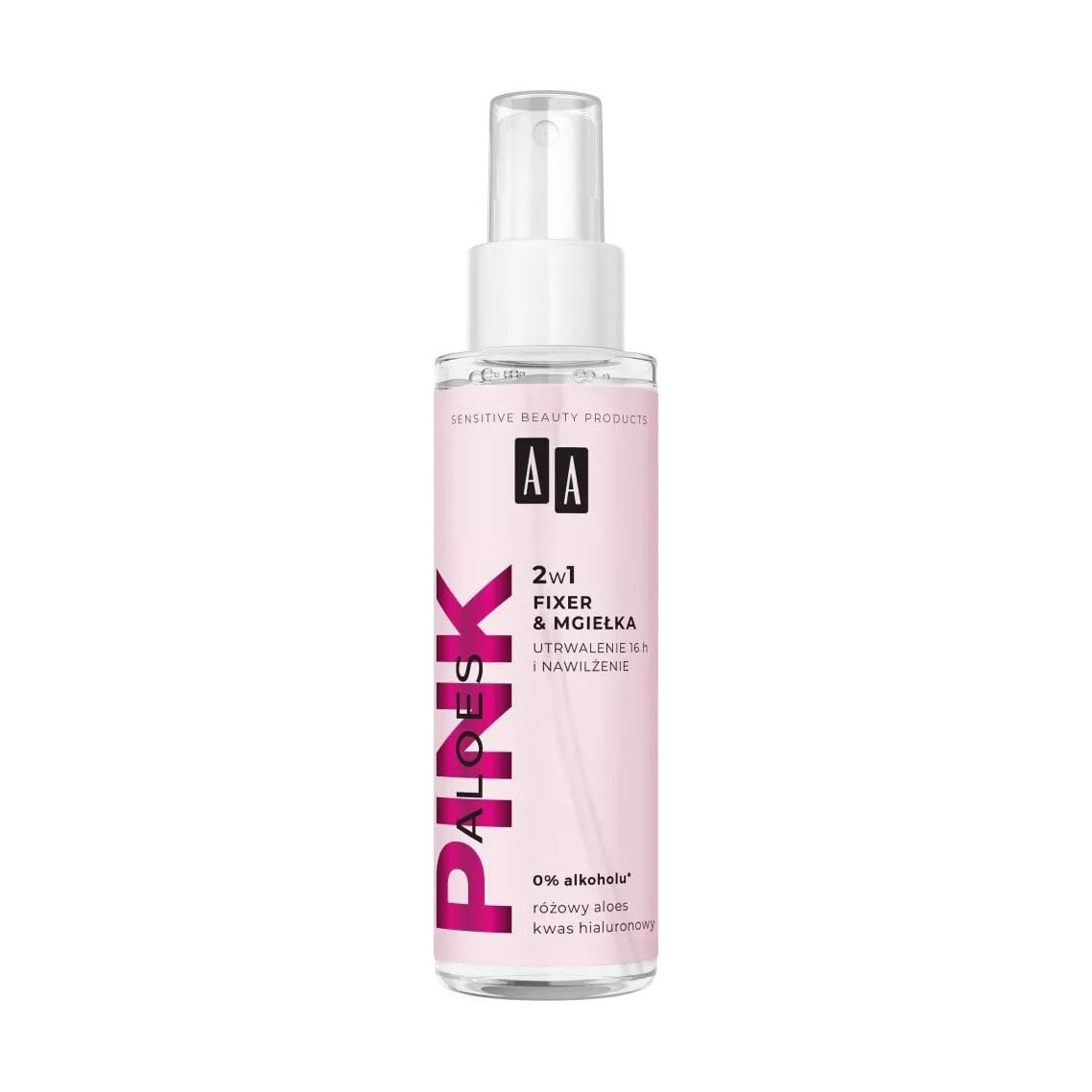 Фіксувальний та зволожувальний спрей для обличчя 2 в 1 AA Cosmetics Pink Aloes, 100 мл